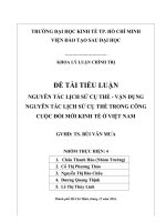 Tiểu luận môn triết học nguyên tắc lịch sử cụ thể   vận dụng nguyên tắc lịch sử cụ thể trong công cuộc đổi mới kinh tế ở việt nam 