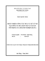 Hoàn thiện công tác mua và xử lý nợ tại công ty mua bán nợ và tài sản tồn đọng của doanh nghiệp (DATC)