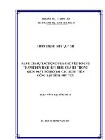 Đánh giá sự tác động của các yếu tố cấu thành đến tính hữu hiệu của hệ thống kiểm soát nội bộ tại các bệnh viện công lập tỉnh Phú Yên