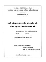 Mô hình xác suất và một số ứng dụng trong kinh tế 