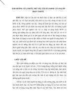 ẢNH HƯỞNG của THUỐC TRỪ sâu tới sức KHOẺ của NGƯỜI