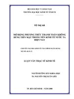 Mở rộng phương thức thanh toán không dùng tiền mặt trong nền kinh tế nước ta hiện nay 