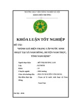 Đánh giá hiện trạng cấp nước sinh hoạt tại xã nam hồng – huyện nam trực – tỉnh nam định  