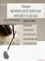Thuyết trình môn kinh tế lượng mô hình chuỗi thời gian đơn biến và dự báo 