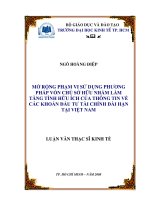 Mở rộng phạm vi sử dụng phương pháp vốn chủ sở hữu­ nhằm làm tăng tính hữu ích của thônh tin về các khoản đầu tư tài chính dài hạn tại việt nam 