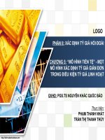 THUYẾT TRÌNH mô HÌNH TIỀN tệ một mô HÌNH xác ĐỊNH tỷ GIÁ GIẢN đơn 