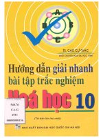 Hướng dẫn giải nhanh bài tập trắc nghiệm hóa học 10 (tái bản lần thứ nhất) phần 1 