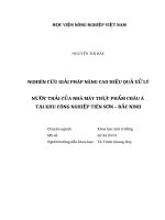Nghiên cứu giải pháp nâng cao hiệu quả xử lý nước thải của nhà máy thực phẩm châu á tại KCN tiên sơn – bắc ninh  
