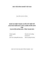 Đánh giá hiện trạng và đề xuất một số giải pháp kiểm soát chất lượng nước nuôi tôm tại huyện hoằng hóa, tỉnh thanh hóa  