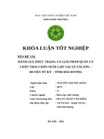 Đánh giá thực trạng và giải pháp quản lý chất thải chăn nuôi lợn tại xã tái sơn – huyện tứ kỳ – tỉnh hải dương  