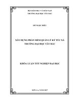 Xậy dựng phần mềm quản lý ký túc xá trường đại học tây bắc 