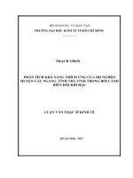 Phân tích khả năng thích ứng của hộ nghèo huyện cầu ngang, tỉnh trà vinh trong bối cảnh biến đổi khí hậu 