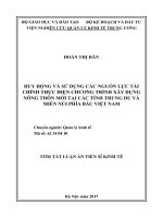 Huy động và sử dụng các nguồn lực tài chính thực hiện Chương trình xây dựng Nông thôn mới tại các tỉnh trung du và miền núi phía Bắc Việt Nam (tt)