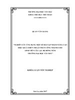 Nghiên cứu ứng dụng một số bài tập nhằm nâng cao hiệu quả chiến thuật phản công nhanh cho sinh viên câu lạc bộ bóng ném trường đại học tây bắc 