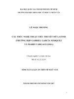 Cấu trúc nghệ thuật tiểu thuyết mỹ latinh (trường hợp gabriel garcía márquez và mario vargas llosa)  