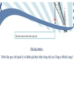 quy chế quản lý và đánh giá thực hiện công việc tại Công ty Minh Long I