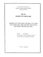 Nghiên cứu ứng dụng tin học vào công tác giảng dạy học tập kế toán quản trị trong trường đại học 