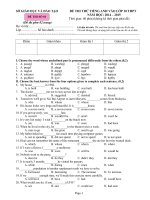 30 đề luyện thi vào lớp 10 môn tiếng anh có đáp án (rất hay) 