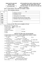 Đề kiểm tra học kỳ 2 môn Tiếng Anh lớp 6 huyện Kim Sơn