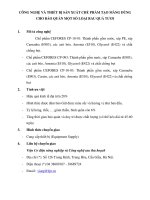 CÔNG NGHỆ VÀ THIẾT BỊ SẢN XUẤT CHẾ PHẨM TẠO MÀNG DÙNG CHO BẢO QUẢN MỘT SỐ LOẠI RAU QUẢ TƯƠI