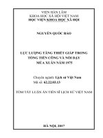Lực lượng Tăng thiết giáp trong Tổng tiến công và nổi dậy mùa Xuân năm 1975 (tt)