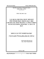 Vận dụng phương pháp hỏi đáp tìm tòi bộ phận trong dạy học chương III: Sinh trưởng và phát triển sách giáo khoa cơ bản Sinh học 11 (Khóa luận tốt nghiệp)