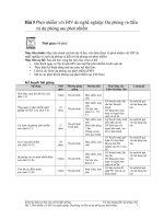 Phơi nhiễm với HIV do nghề nghiệp: Dự phòng và điều trị dự phòng sau phơi nhiễm