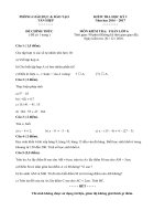 Đề, đáp án Toán 6 Thi học kì II (2017)