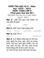 Đề kiểm tra học kỳ 2 Toán lớp 6 hay