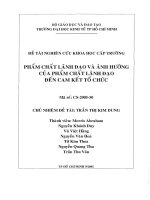 Phẩm chất lãnh đạo và ảnh hưởng của phẩm chất lãnh đạo đến cam kết tổ chức 