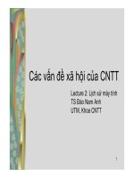 Bài giảng các vấn đề xã hội của công nghệ thông tin lecture 2   TS  đào nam anh