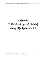 ĐỀ TÀI: Thiết kế chế tạo mô hình hệ thống điện lạnh trên ôtô