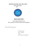 BÀI TẬP LỚN Môn: Công nghệ xử lý khí thải và tiếng ồn trong công nghiệp mỏ