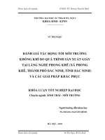 Đánh giá tác động tới môi trường không khí do quá trình sản xuất giấy tại làng nghề Phong Khê (Xã Phong Khê, thành phố Bắc Ninh, tỉnh Bắc Ninh) và các giải pháp khắc phục (Khóa luận tốt nghiệp)