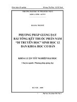 Phương pháp giảng dạy bài tổng kết thuộc phần năm Di truyền học Sinh học 12 ban Khoa học cơ bản (Khóa luận tốt nghiệp)