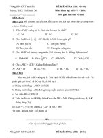 Đề kiểm tra 1 tiết Toán lớp 7