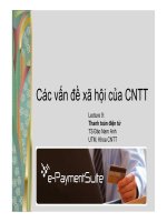 Bài giảng các vấn đề xã hội của công nghệ thông tinlecture 9   TS  đào nam anh