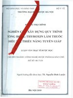 Nghiên cứu xây dựng quy trình tổng hợp l   thyroxin làm thuốc điều trị thiểu năng tuyến giáp 