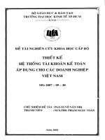 Thiết kế hệ thống tài khoản kế toán áp dụng cho các doanh nghiệp việt nam  