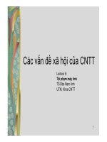 Bài giảng các vấn đề xã hội của công nghệ thông tin lecture 6   TS  đào nam anh