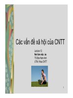 Bài giảng các vấn đề xã hội của công nghệ thông tin lecture 12   TS  đào nam anh