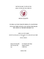 Văn hóa vật chất truyền thống của người thái ở xã giao thiện, huyện lang chánh, tỉnh thanh hóa trong xu thế biến đổi hiện nay (tt) 