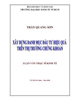 Xây dựng danh mục đầu tư hiệu quả trên thị trường chứng khoán