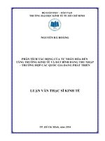 Phân tích tác động của tư nhân hóa đến tăng trưởng kinh tế và bất bình đẳng thu nhập   trường hợp các quốc gia đang phát triển  