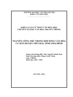Nguyễn công trứ trong đời sống văn hóa cư dân huyện tiền hải, tỉnh thái bình (tt) 