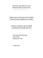 Áp dụng cơ chế tự chủ tài chính tại nhà hát tuổi trẻ việt nam (tt) 