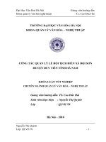 Công tác quản lý lễ hội tịch điền xã đọi sơn huyện duy tiên tỉnh hà nam (tt) 