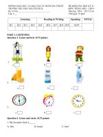 Đề thi môn Tiếng Anh lớp 4