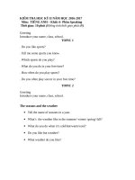 Đề speaking lớp 6,7,8,9