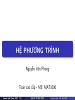 Bài giảng toán cao cấp hệ phương trình   ths  nguyễn văn phong